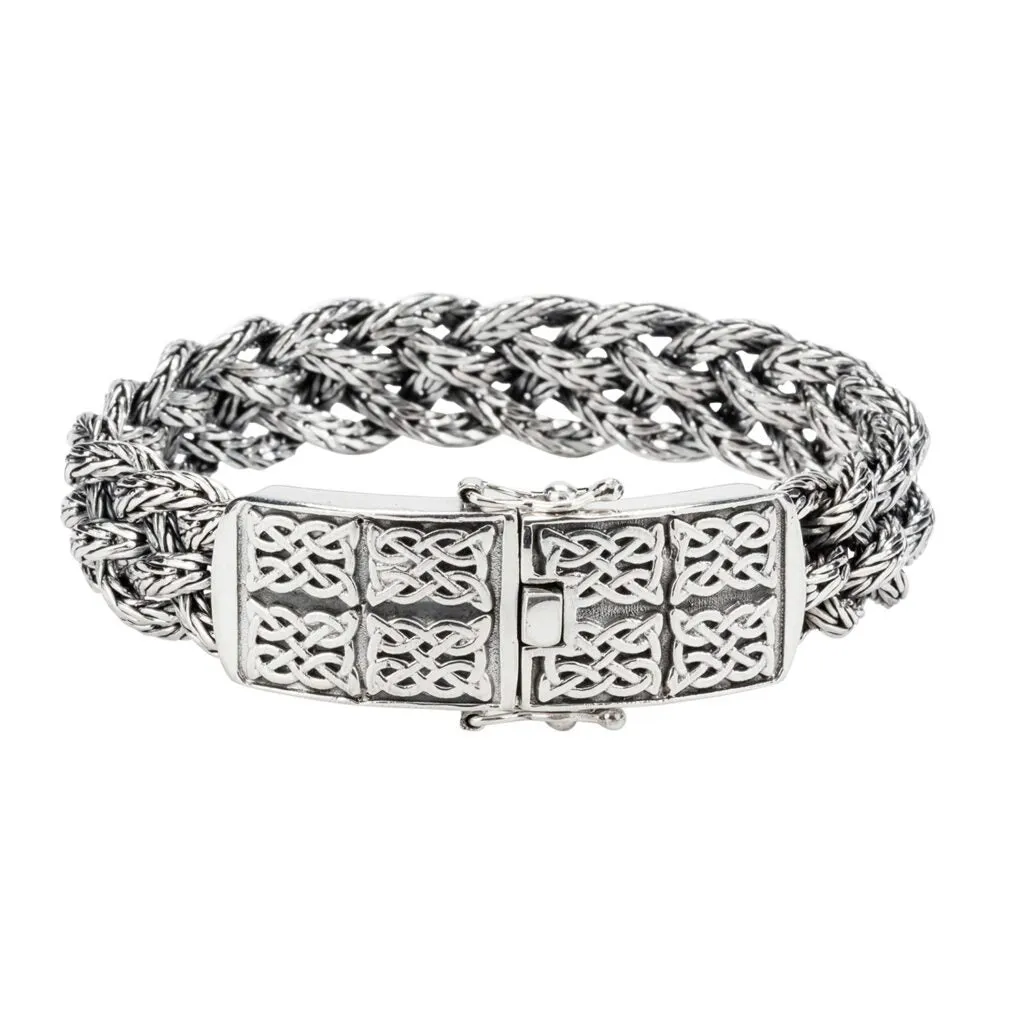 Silver Norse Forge Dragon Weave Bracelet