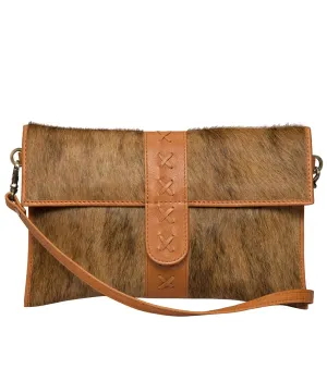 Split Cowhide Boho Flap Clutch