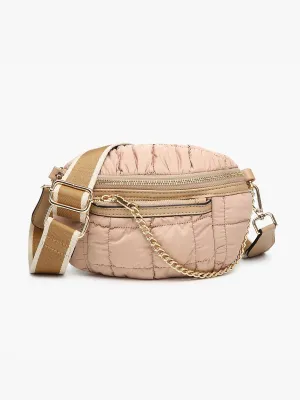 Taupe Mabel Quilted Belt Bag