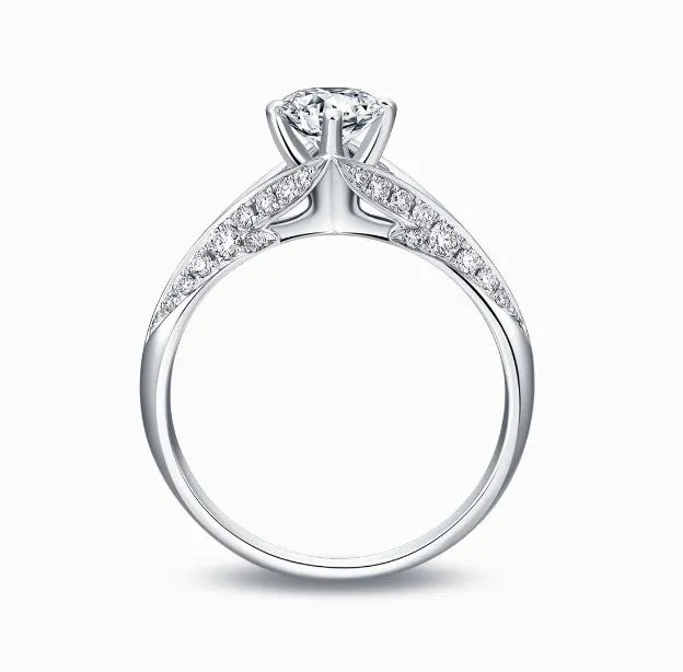 THIALH - BRIDAL -18K white gold diamond wedding ring (Customized Service)