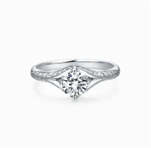 THIALH - BRIDAL -18K white gold diamond wedding ring (Customized Service)