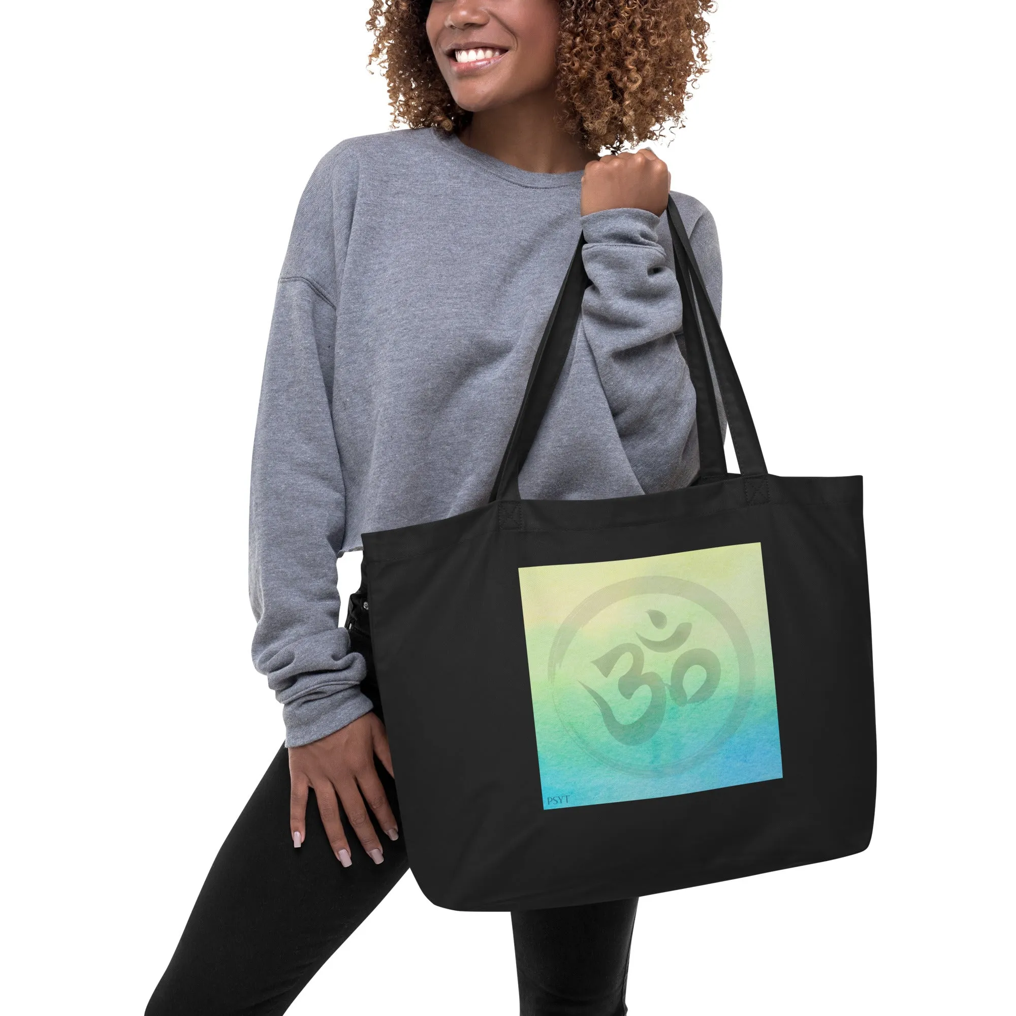 Watercolor Om 1 Large organic tote bag