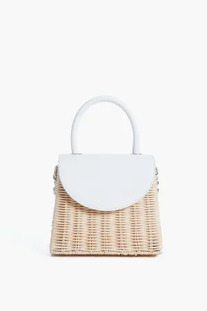 White Donna Wicker Top Handle