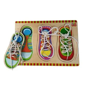 Wooden Puzzle - Shoe Lacing