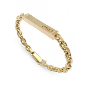 X Plate 6mm Logo Plate Bracelet Gold Gents Bracelet UXB03000YGL